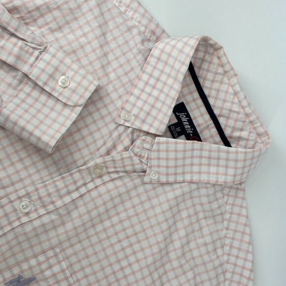 johnnie-O Other - johnnie O Mens Orange/Gray‎ Checkered Long Sleeve Button Down Shirt Size MD